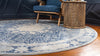 Oxfordshire Elegance Collection Area Rug - Abingdon Round Navy Blue  lifestyle 42