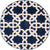 Lattice Gardens Collection Area Rug -  Greenhedge Round Navy Blue  lifestyle 42