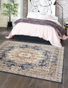 Coastal Manor Collection Area Rug -  Pelican Square Dark Blue  lifestyle 44