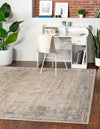 Coastal Manor Collection Area Rug -  Pierpoint Square Blue Cream  lifestyle 19