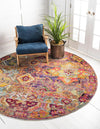 Sierra Collection Area Rug -  Catalina Round Multi  lifestyle 19