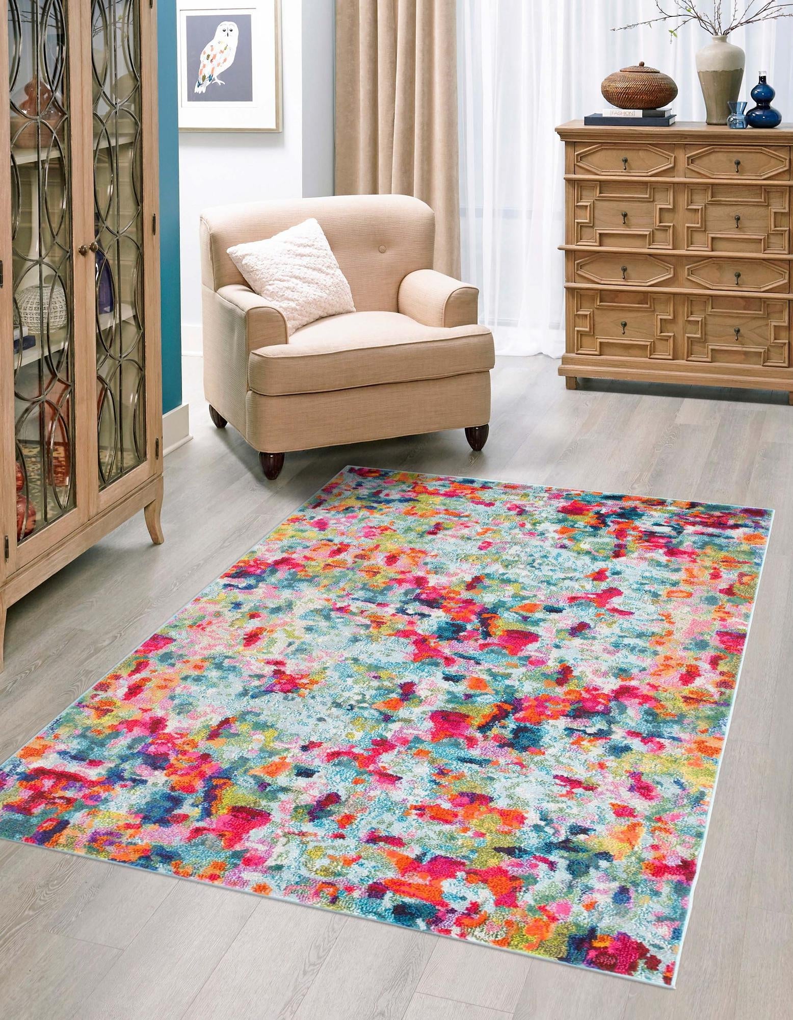 Chromatic Oasis Collection Area Rug -  Lagoon