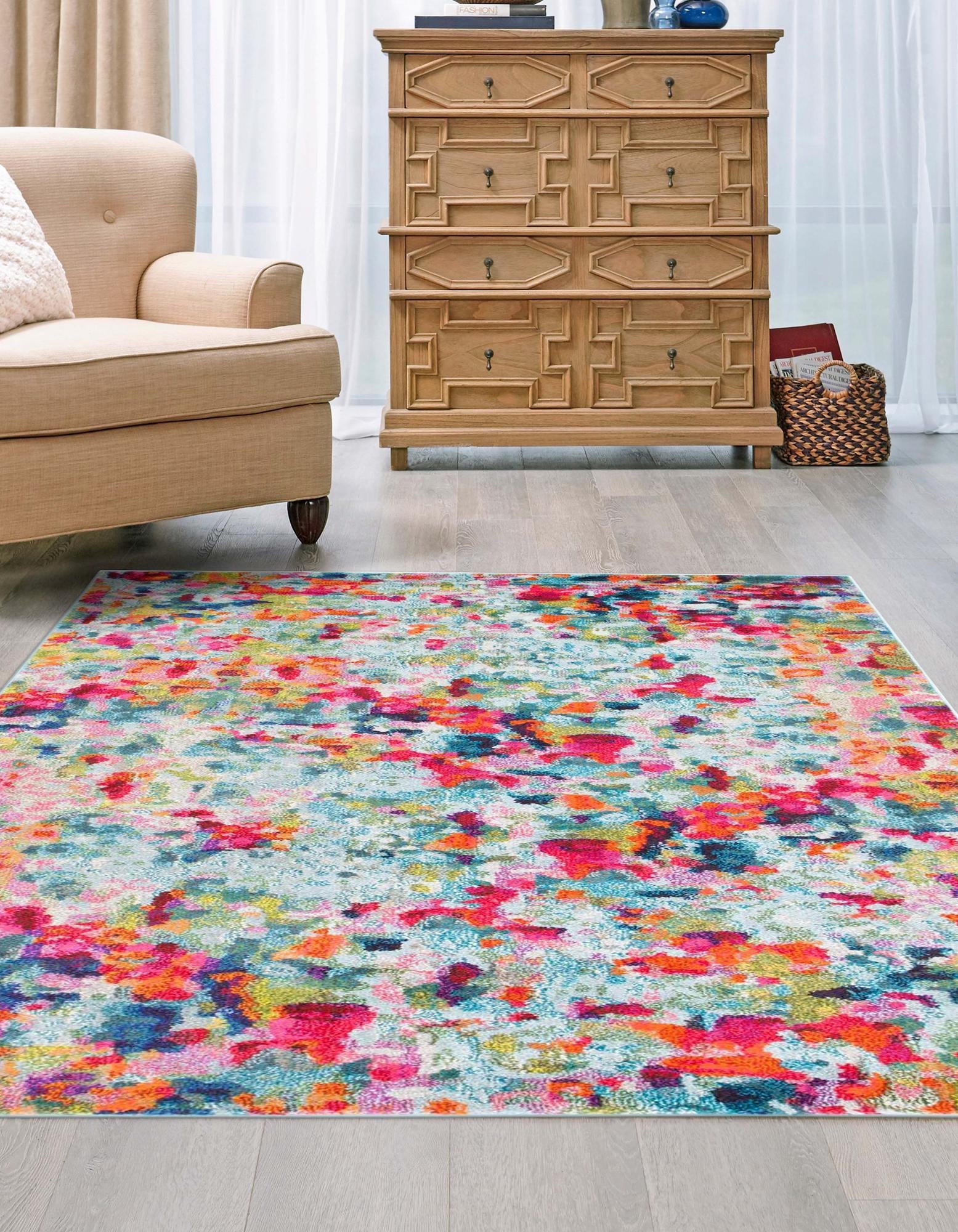 Chromatic Oasis Collection Area Rug -  Lagoon