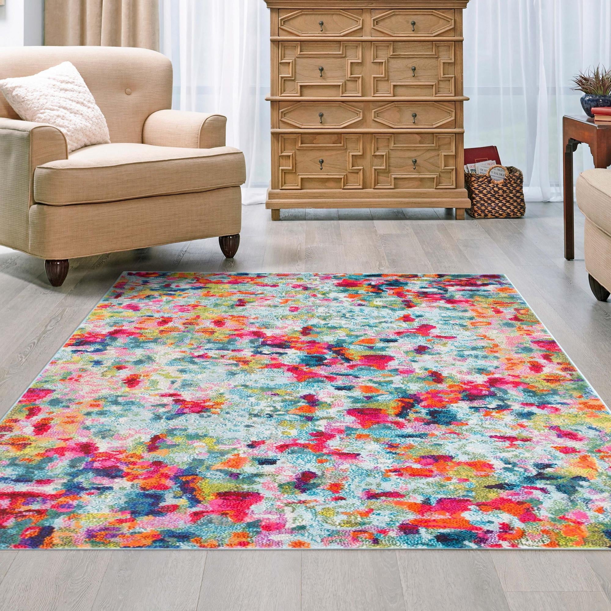 Chromatic Oasis Collection Area Rug -  Lagoon