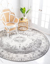 Amalfi Coast Woven Collection Area Rug -  Ravello Round Gray  lifestyle 40