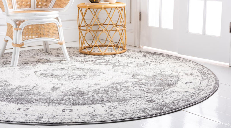 Amalfi Coast Woven Collection Area Rug -  Ravello Round Gray  lifestyle 26