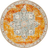 Amalfi Coast Woven Collection Area Rug -  Praiano Round Orange  lifestyle 2