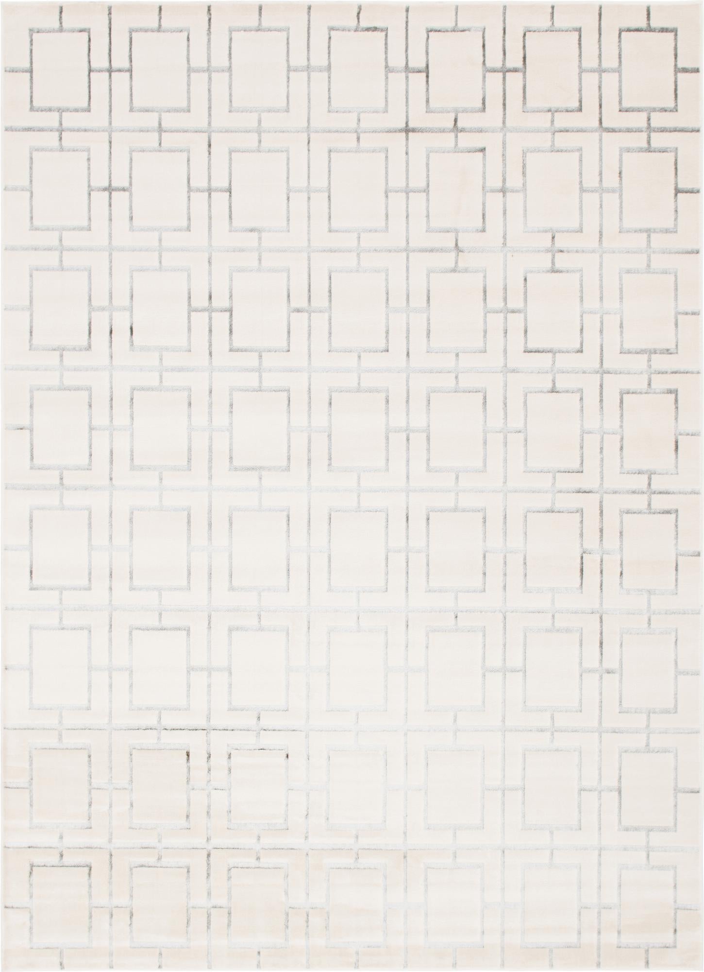 Hollywood Luxe Collection Area Rug -  Beverly (White Silver)