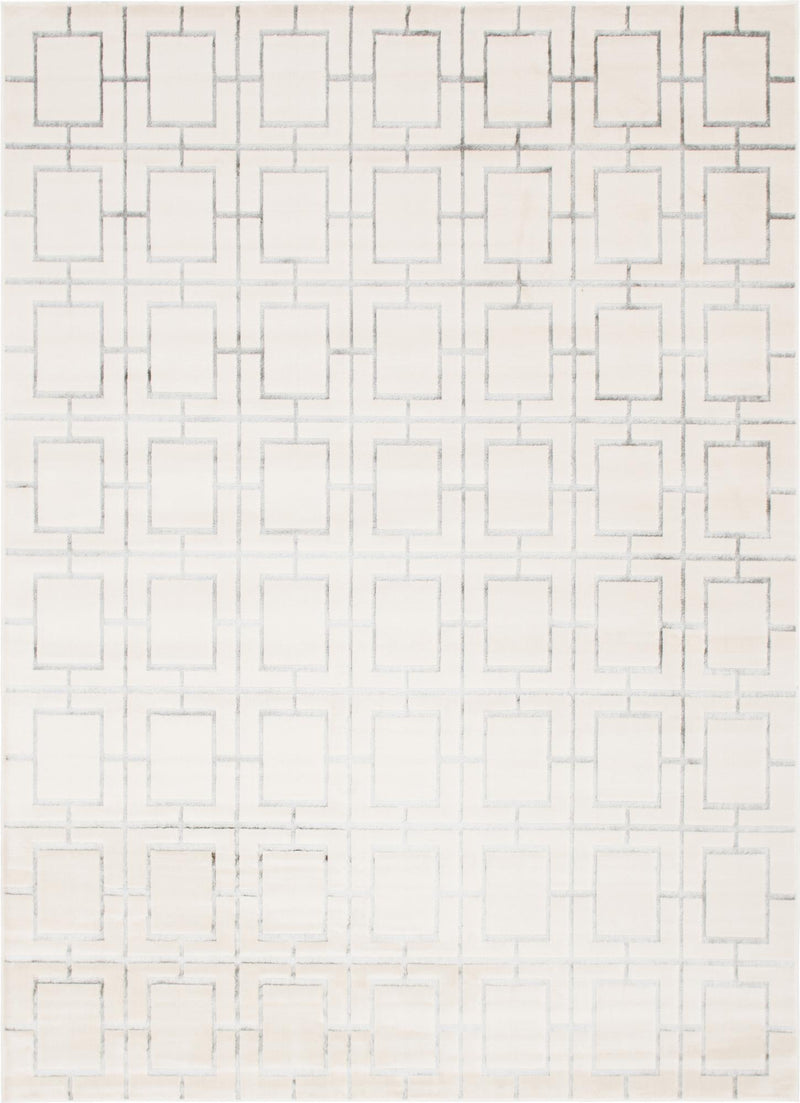 Hollywood Luxe Collection Area Rug -  Beverly (White Silver) Rectangle White Silver Main