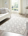 Hollywood Luxe Collection Area Rug -  Beverly (White Silver) Rectangle White Silver  lifestyle 2