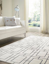 Hollywood Luxe Collection Area Rug -  Beverly (White Silver) Rectangle White Silver  lifestyle 3