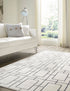 Hollywood Luxe Collection Area Rug -  Beverly (White Silver)