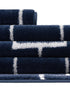 Hollywood Luxe Collection Area Rug -  Beverly (Navy Blue Silver)