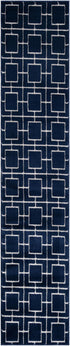 Hollywood Luxe Collection Area Rug -  Beverly (Navy Blue Silver)