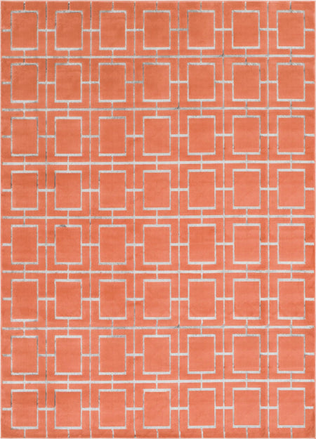 Hollywood Luxe Collection Area Rug -  Beverly (Coral Silver)