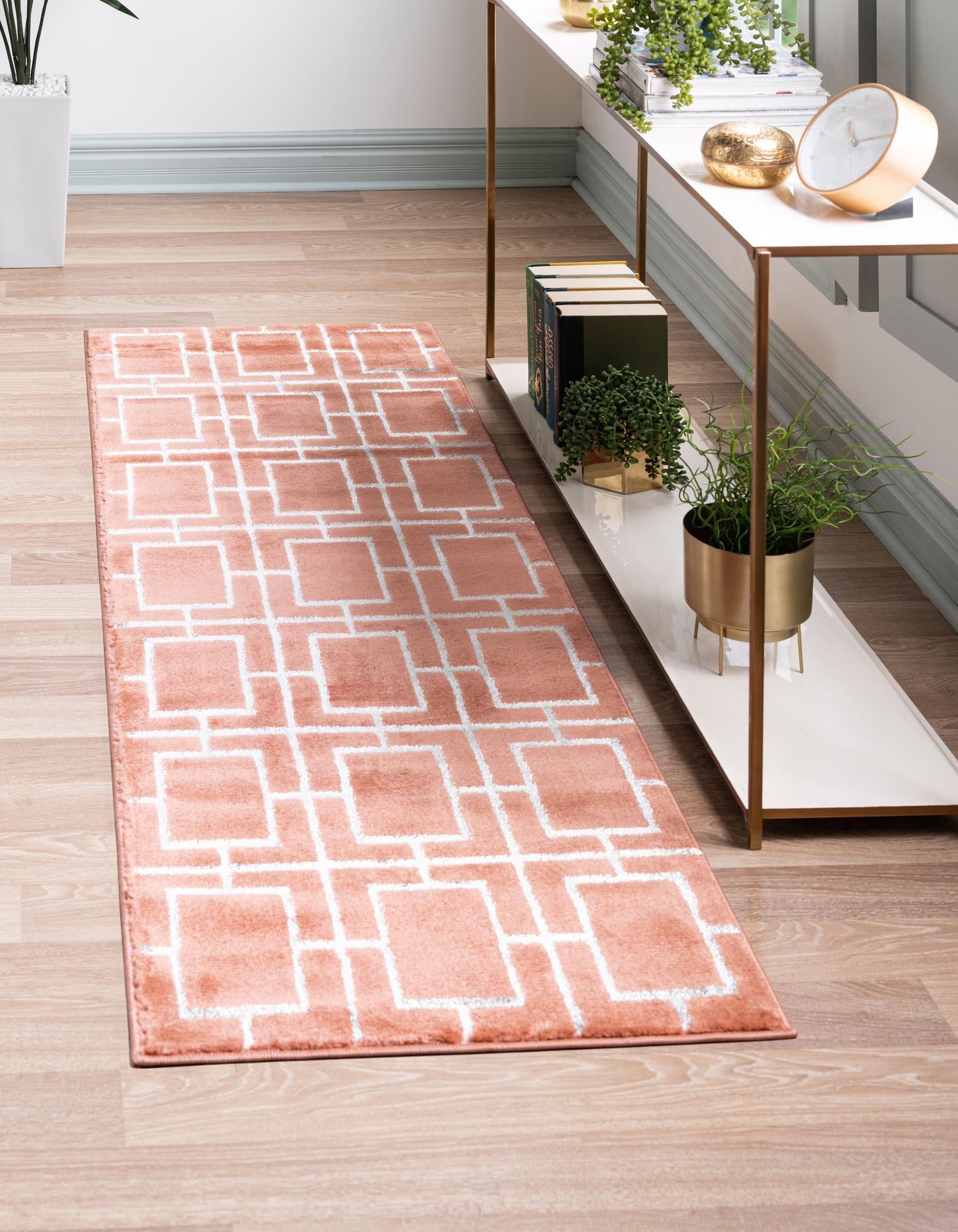 Hollywood Luxe Collection Area Rug -  Beverly (Coral Silver)