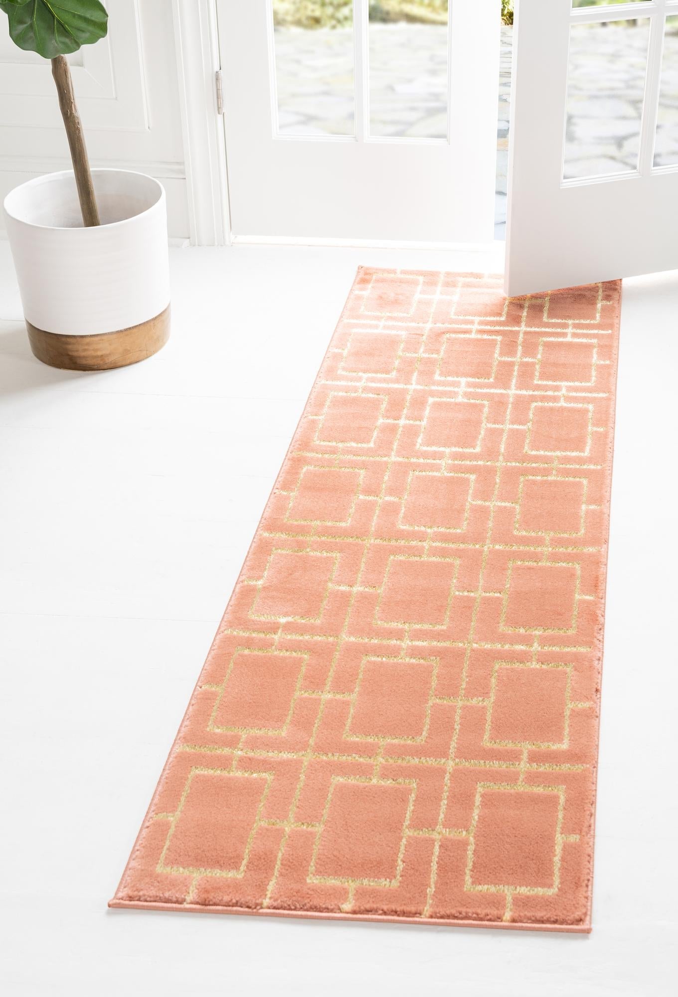 Hollywood Luxe Collection Area Rug -  Beverly (Coral Gold)