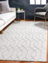 Hollywood Luxe Collection Area Rug - Sunset (White Silver)