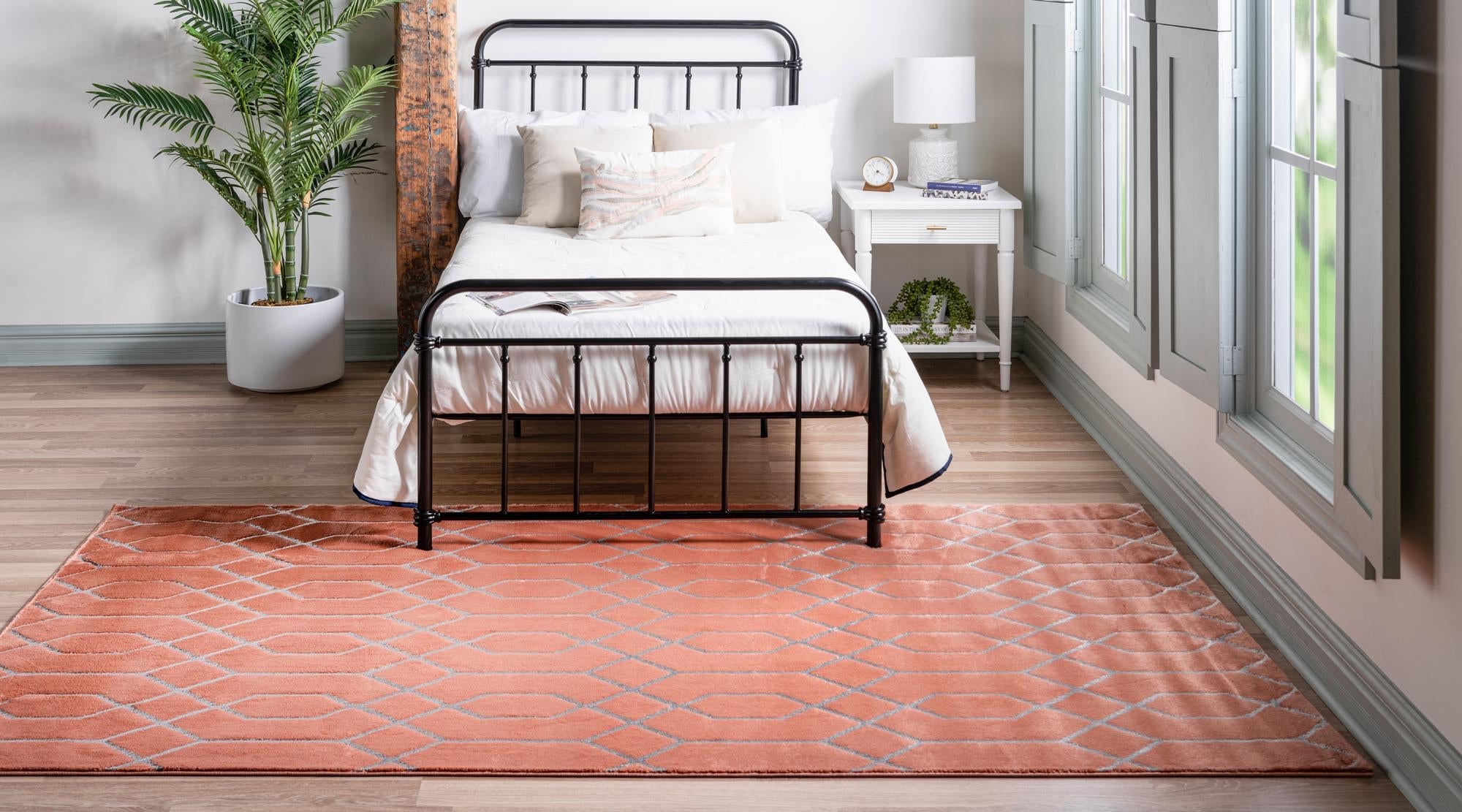 Hollywood Luxe Collection Area Rug - Sunset (Coral Silver)