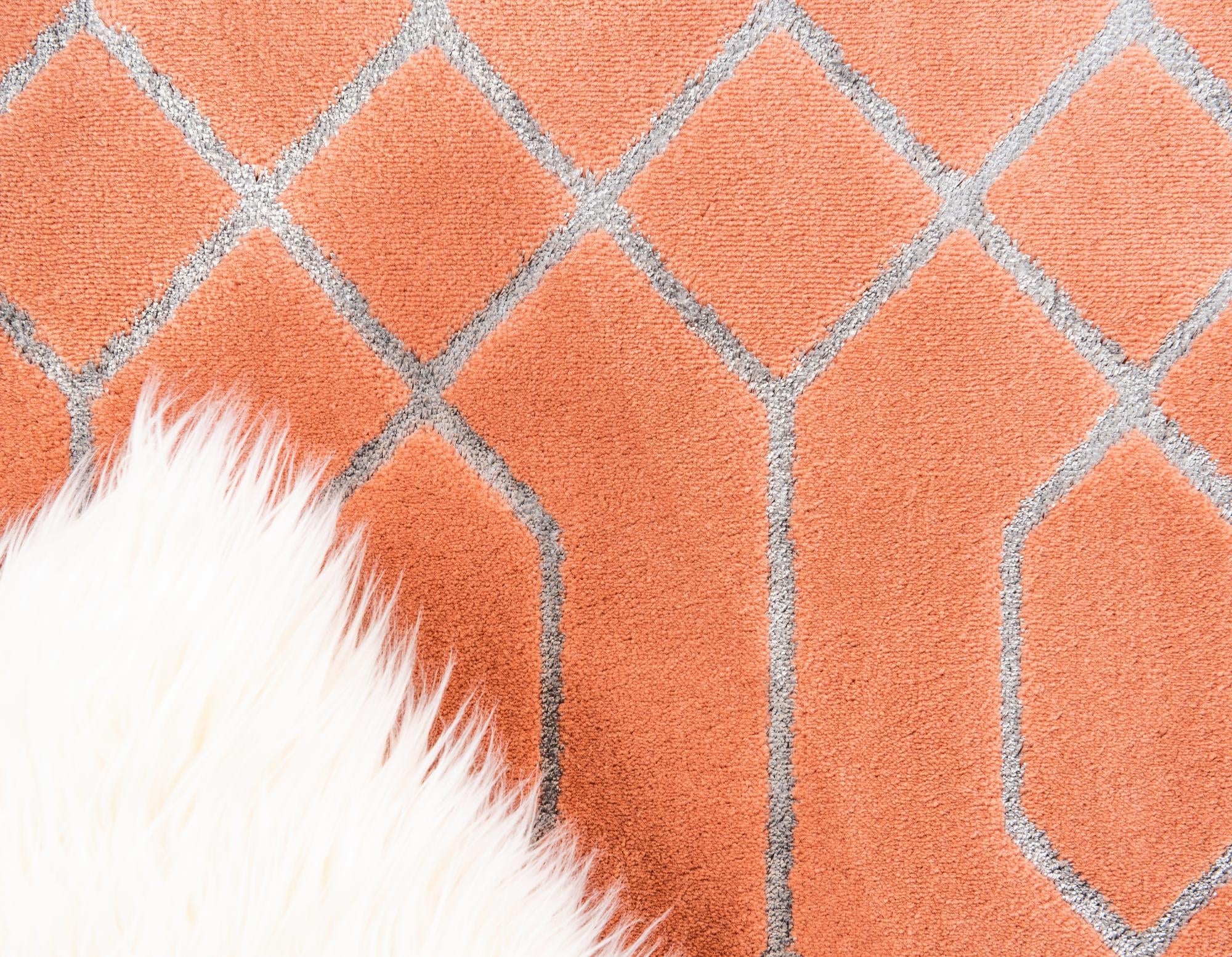 Hollywood Luxe Collection Area Rug - Sunset (Coral Silver)