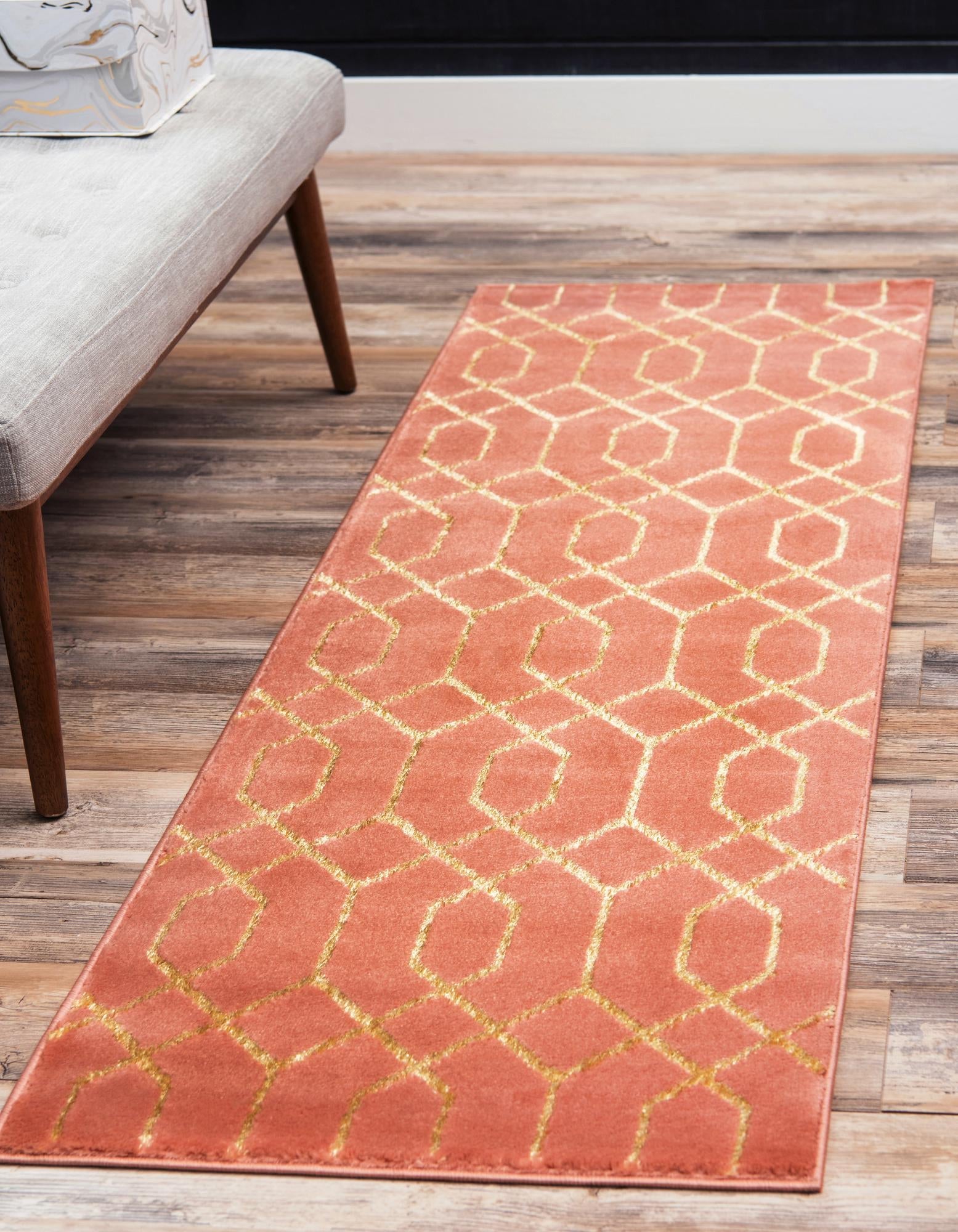 Hollywood Luxe Collection Area Rug - Sunset (Coral Gold)