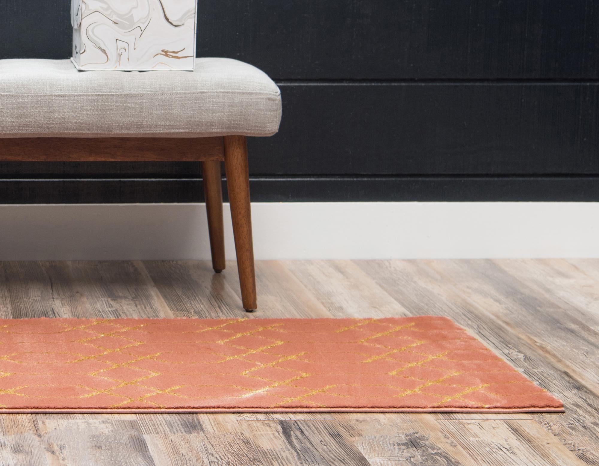 Hollywood Luxe Collection Area Rug - Sunset (Coral Gold)