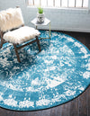 Amalfi Coast Woven Collection Area Rug -  Capri Round Blue  lifestyle 19