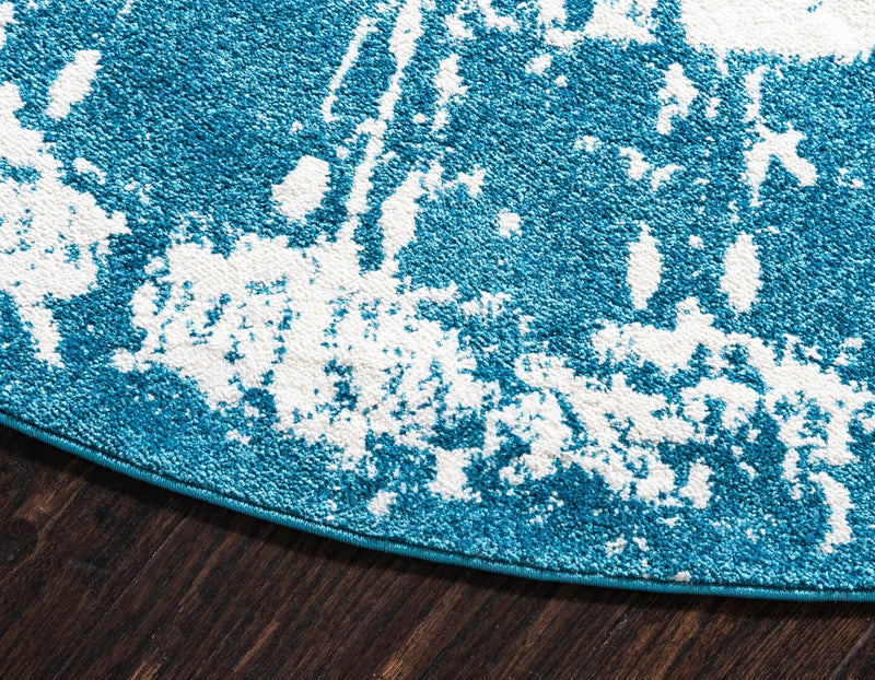 Amalfi Coast Woven Collection Area Rug -  Capri Round Blue  lifestyle 38