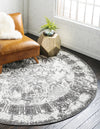 Amalfi Coast Woven Collection Area Rug -  Capri Round Gray  lifestyle 54