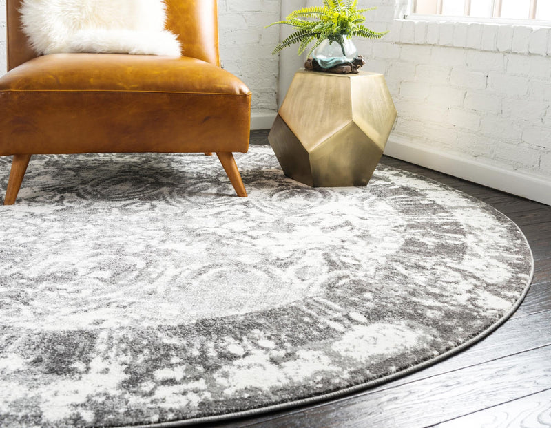 Amalfi Coast Woven Collection Area Rug -  Capri Round Gray  lifestyle 82