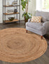 Woven Seaside Jute Collection Area Rug - Savannah (Natural)