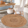 Woven Seaside Jute Collection Area Rug - Savannah (Natural) Round Natural  lifestyle 149