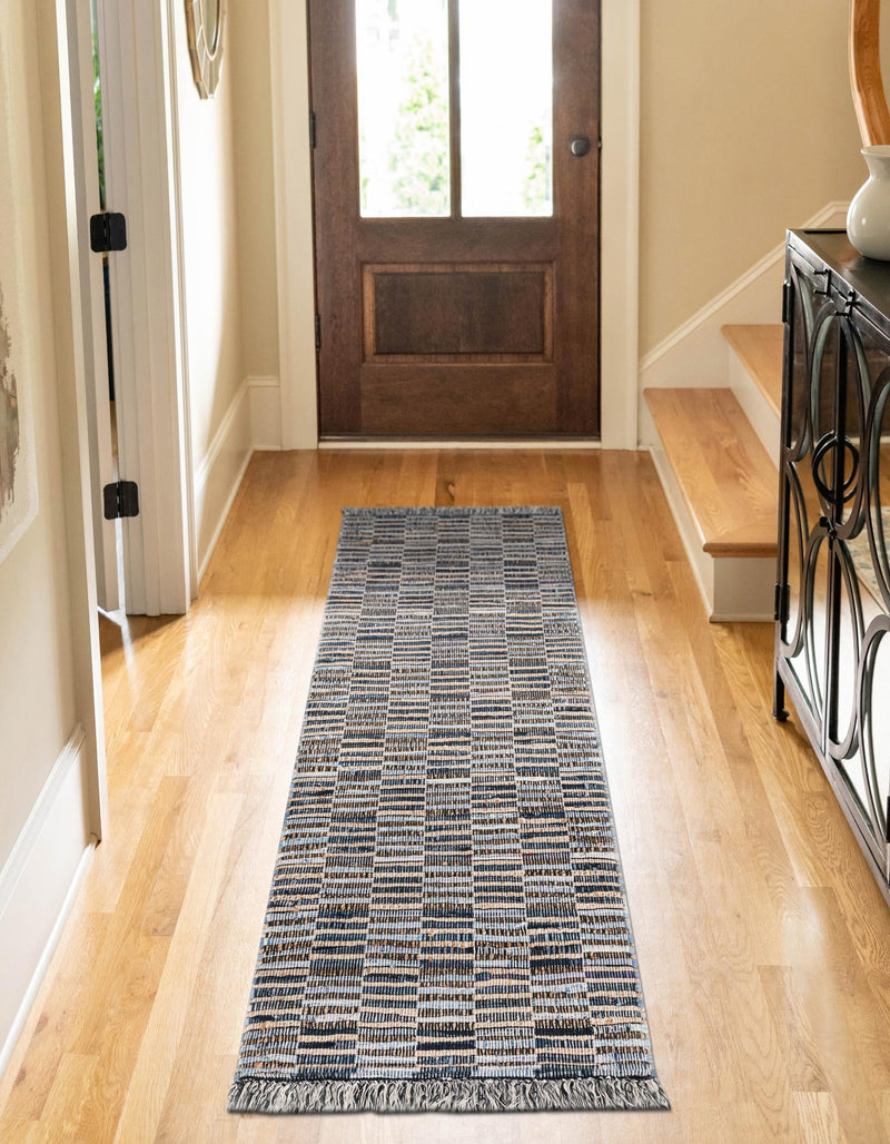 Osian Looms Collection Area Rug - Osian Runner Dark Gray  lifestyle 21