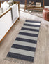 Tassel Trail Collection Area Rug - Pathway (Navy Blue)