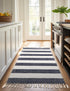 Tassel Trail Collection Area Rug - Pathway (Navy Blue)