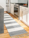 Tassel Trail Collection Area Rug - Pathway (Gray) Runner Gray  lifestyle 34