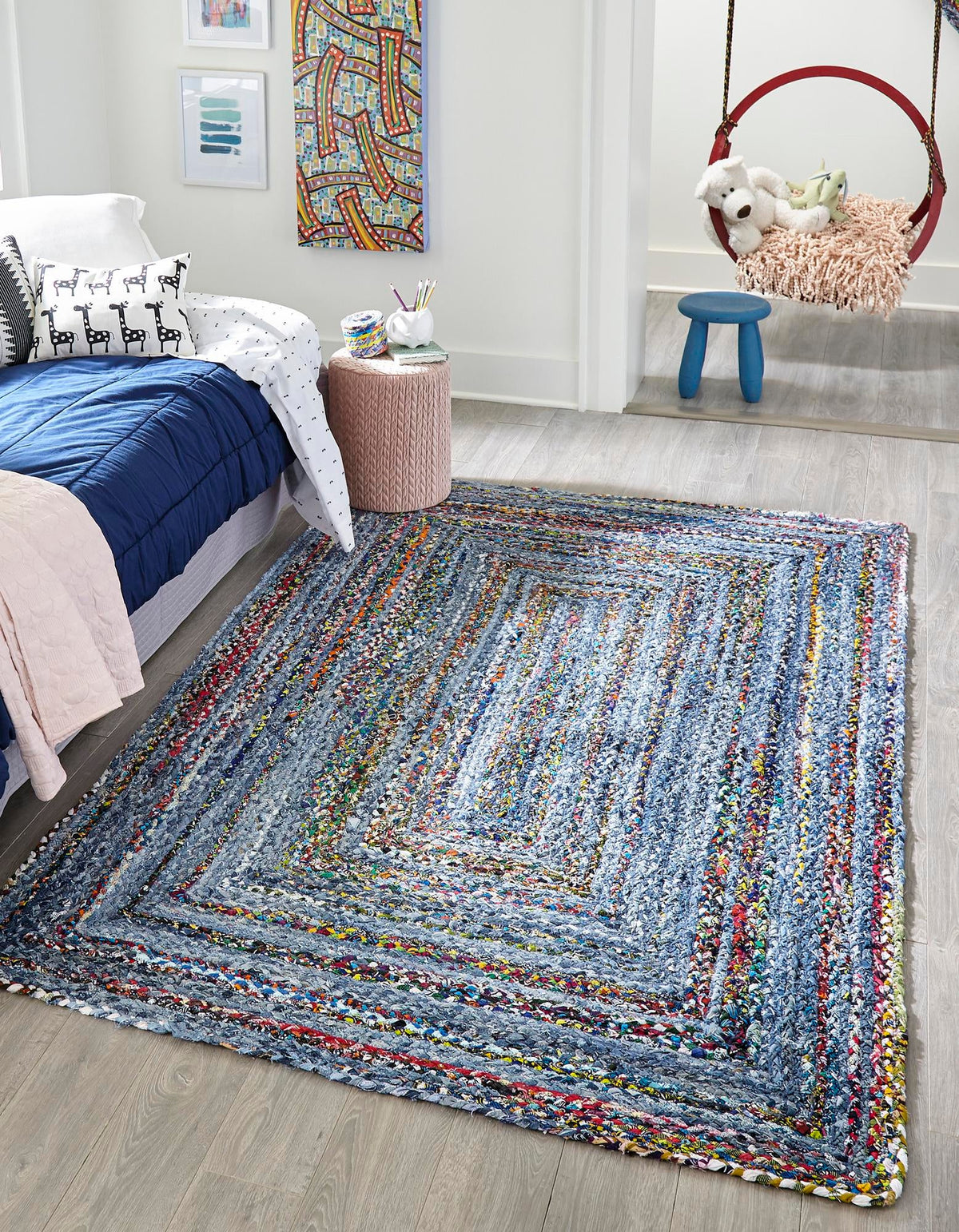 Woven Udaipur Collection Area Rug - Sahara Rectangle Blue and Multi  lifestyle 2