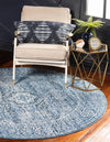 Bronx Loft Collection Area Rug -  Belmont Round Blue  lifestyle 40