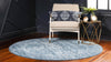 Bronx Loft Collection Area Rug -  Belmont Round Blue  lifestyle 44