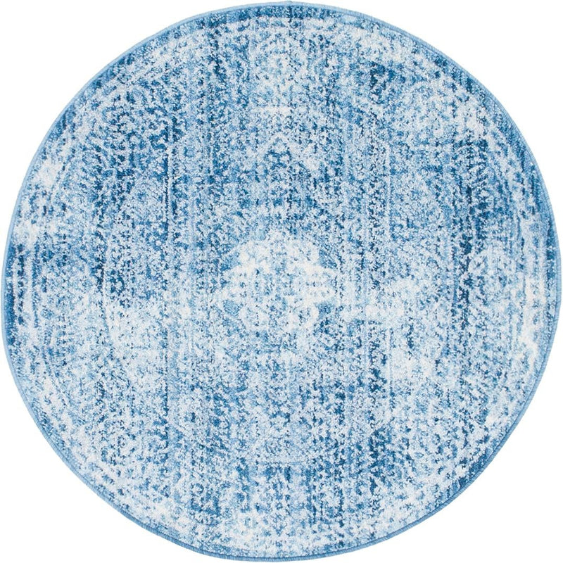 Bronx Loft Collection Area Rug -  Belmont Round Blue  lifestyle 36