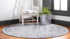 Bronx Loft Collection Area Rug -  Belmont Round Gray  lifestyle 62