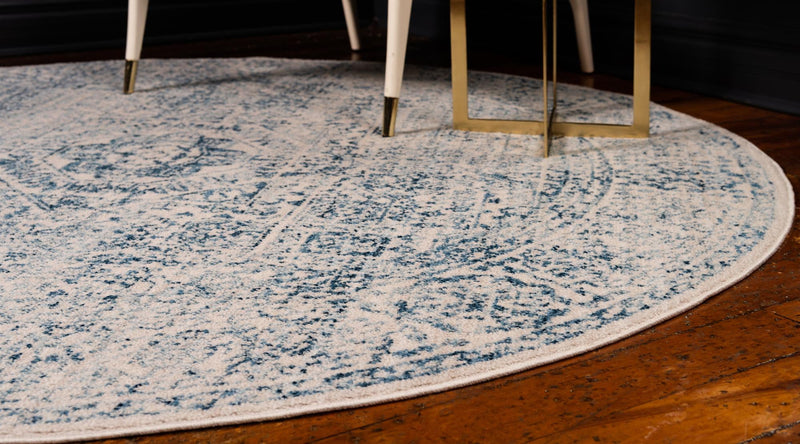 Bronx Loft Collection Area Rug -  Belmont Round Light Blue  lifestyle 72