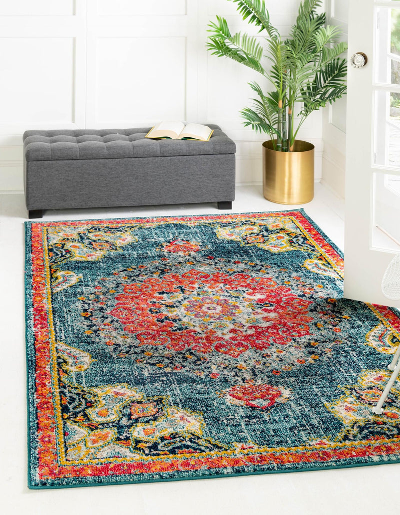 Brighton Terrace Collection Area Rug - Hove (Blue) Rectangle Blue  lifestyle 2