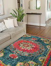 Brighton Terrace Collection Area Rug - Hove (Blue) Rectangle Blue  lifestyle 11