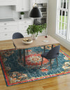 Brighton Terrace Collection Area Rug - Hove (Blue) Square Blue  lifestyle 34