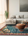 Brighton Terrace Collection Area Rug - Hove (Blue) Square Blue  lifestyle 63