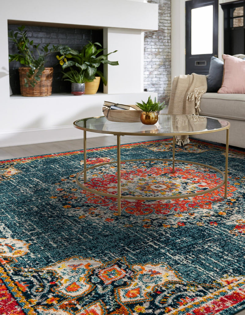 Brighton Terrace Collection Area Rug - Hove (Blue) Square Blue  lifestyle 69