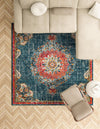 Brighton Terrace Collection Area Rug - Hove (Blue) Square Blue  lifestyle 80