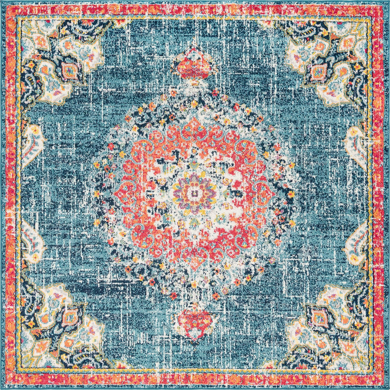 Brighton Terrace Collection Area Rug - Hove (Blue) Square Blue  lifestyle 13