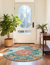 Brighton Terrace Collection Area Rug - Hove (Blue) Round Blue  lifestyle 52